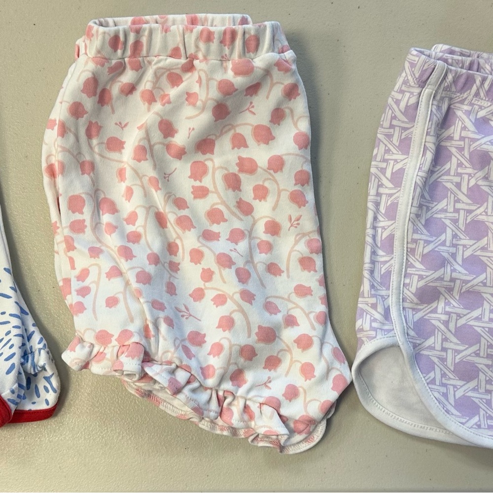 The Beaufort Bonnet Company Pink and White Diaper Covers with Ruffled Edges